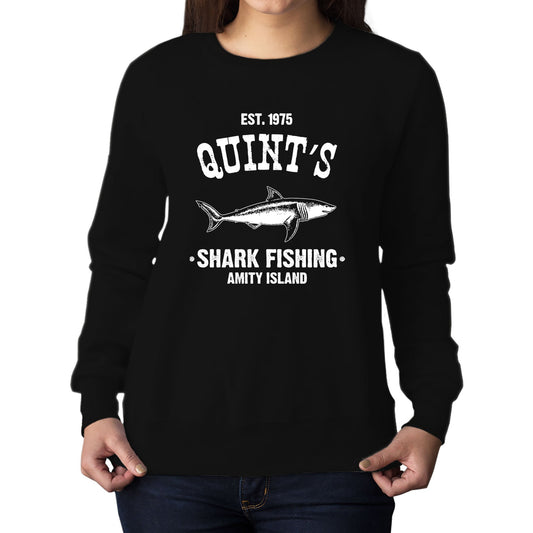 Quints Shark Fishing Womens Sweatshirt