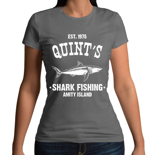 Quints Shark Fishing Jaws Parody Womens T-shirt