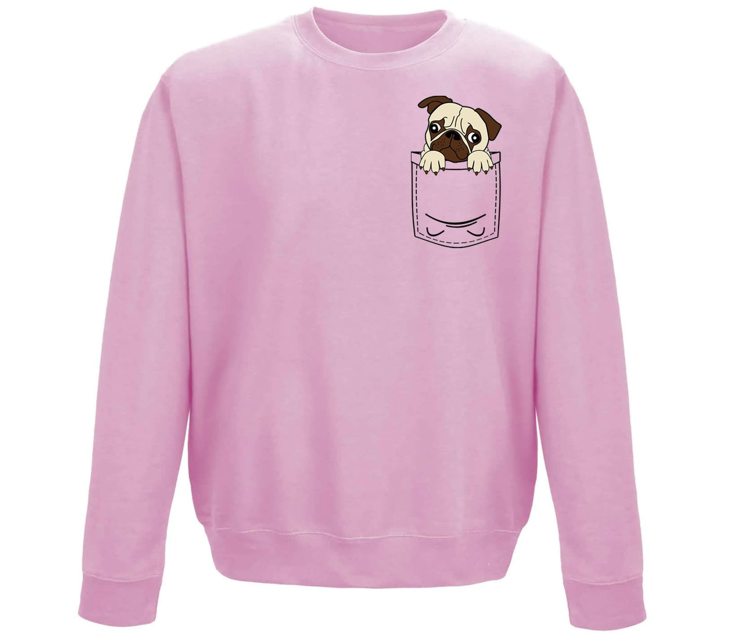 Pug Pocket Print Childrens Sweatshirt