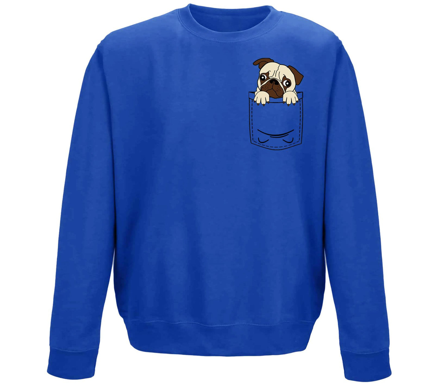 Pug Pocket Print Childrens Sweatshirt