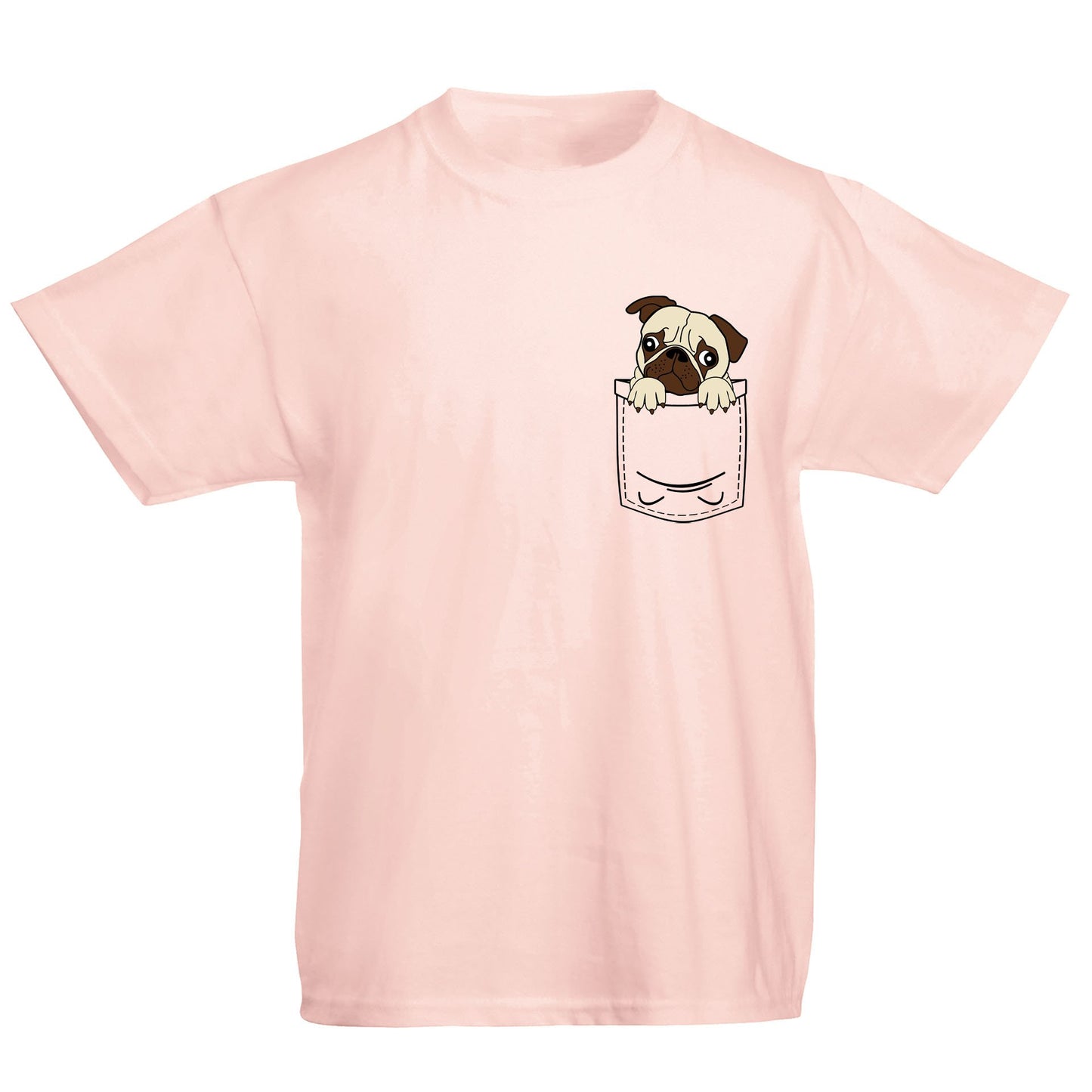 Pug Pocket Print Kids T-shirt