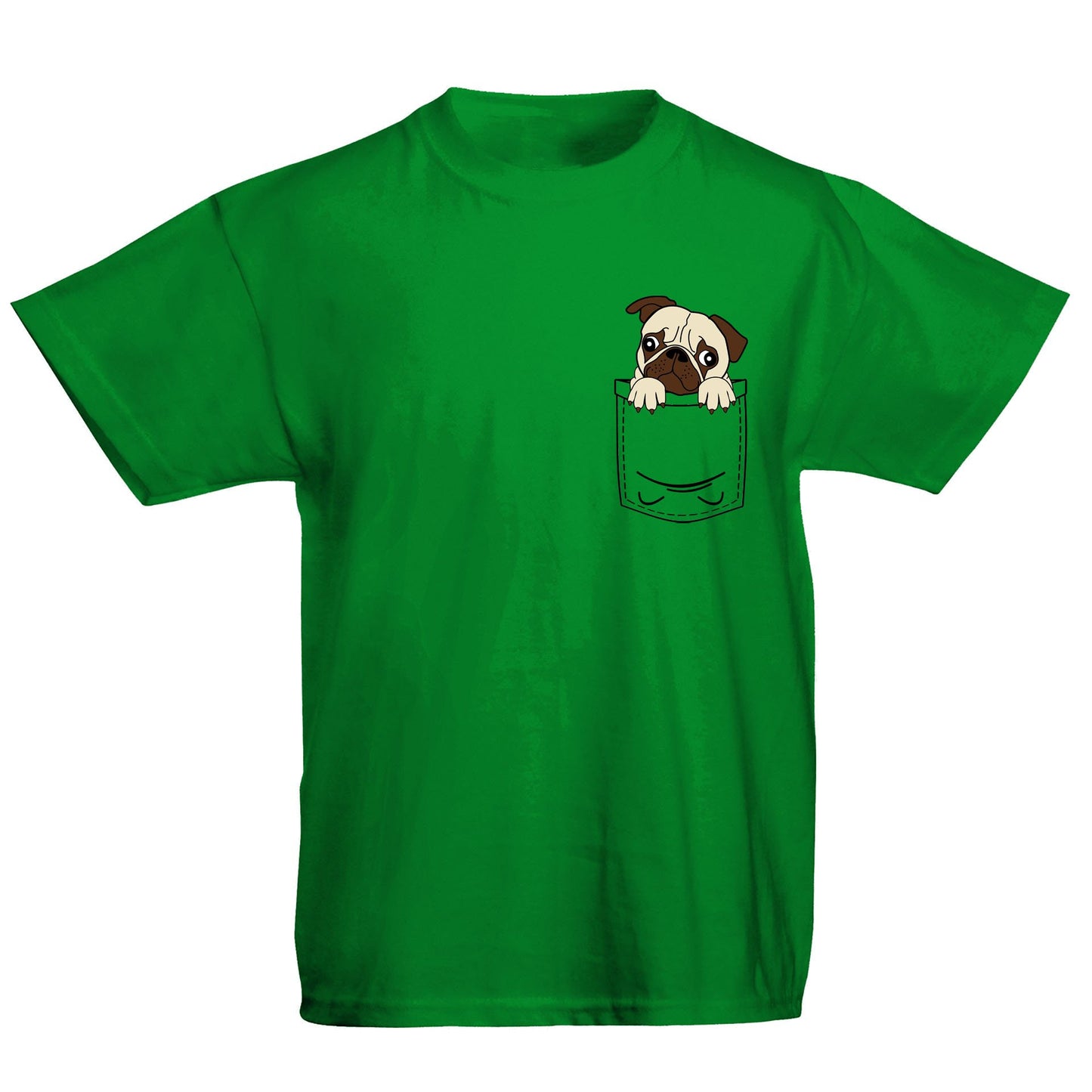 Pug Pocket Print Kids T-shirt