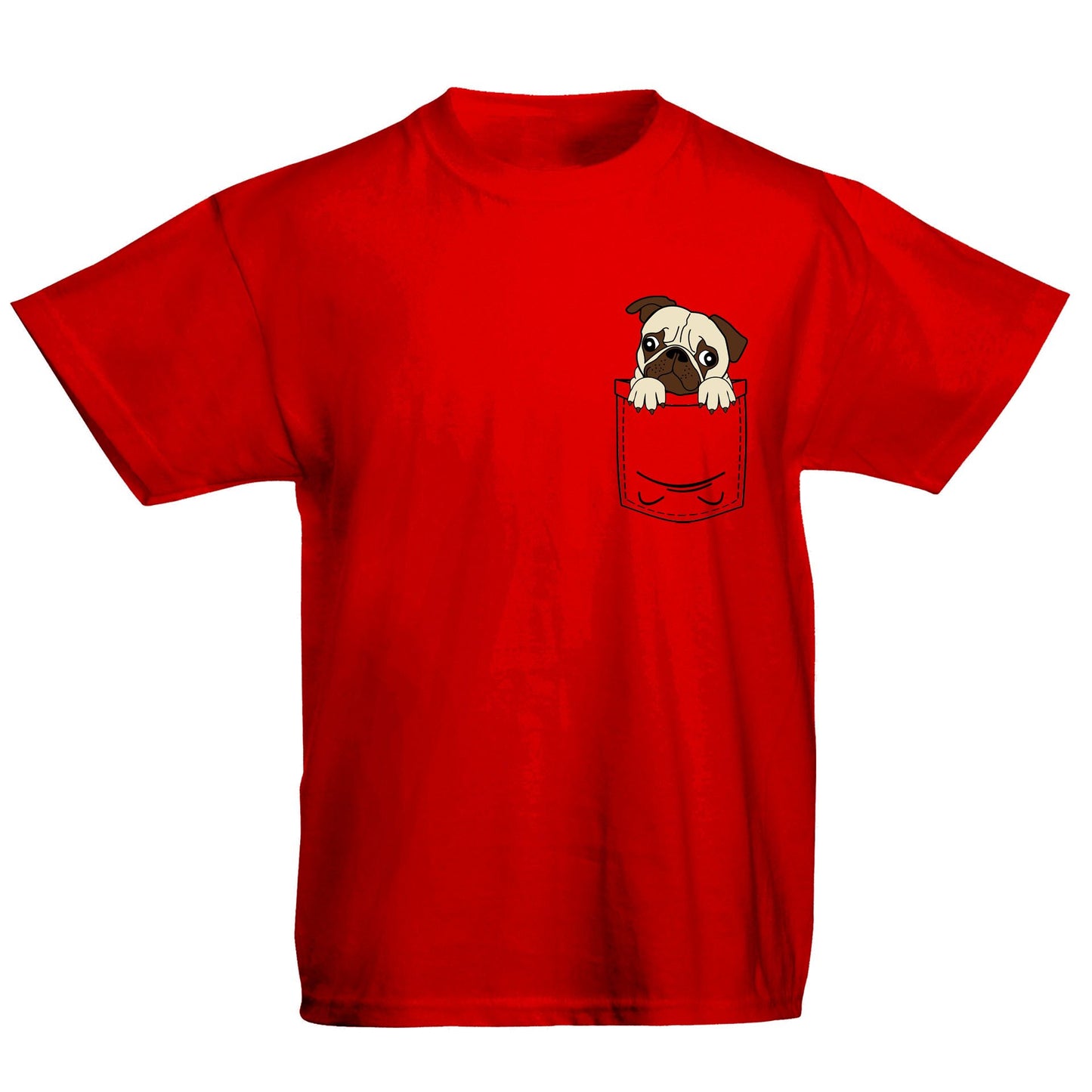 Pug Pocket Print Kids T-shirt