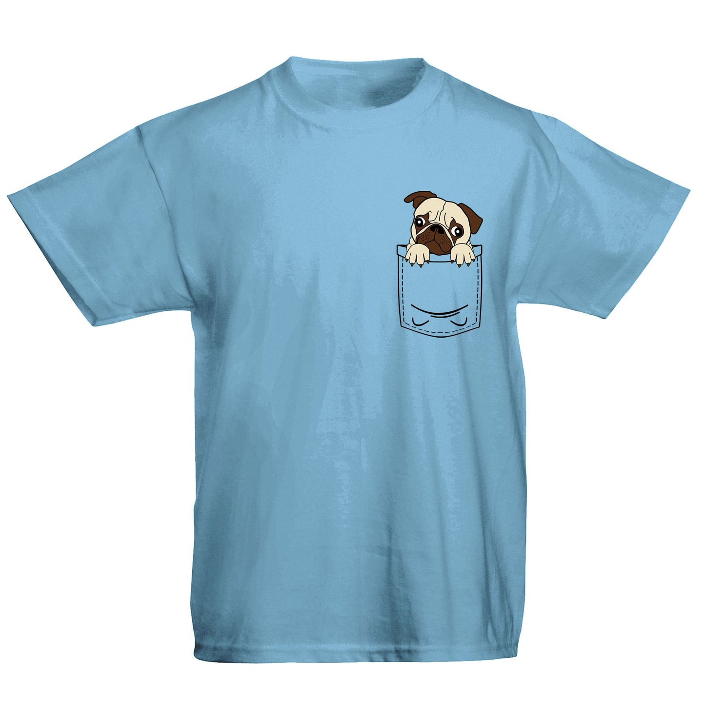 Pug Pocket Print Kids T-shirt