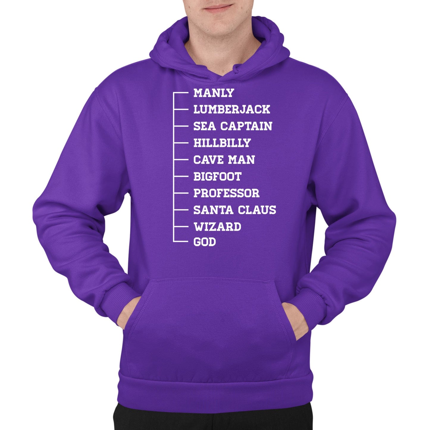 Beard Scale Ruler Mens Pullover Hoodie