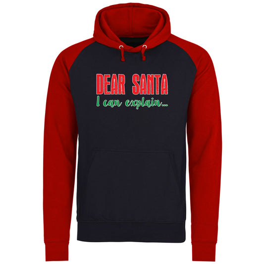 Dear Santa I Can Explain Funny Christmas Baseball Hoodie