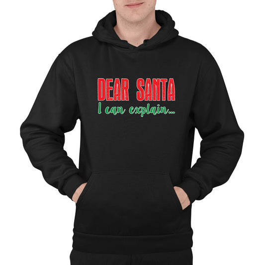 Dear Santa I Can Explain Funny Christmas Mens Pullover Hoodie