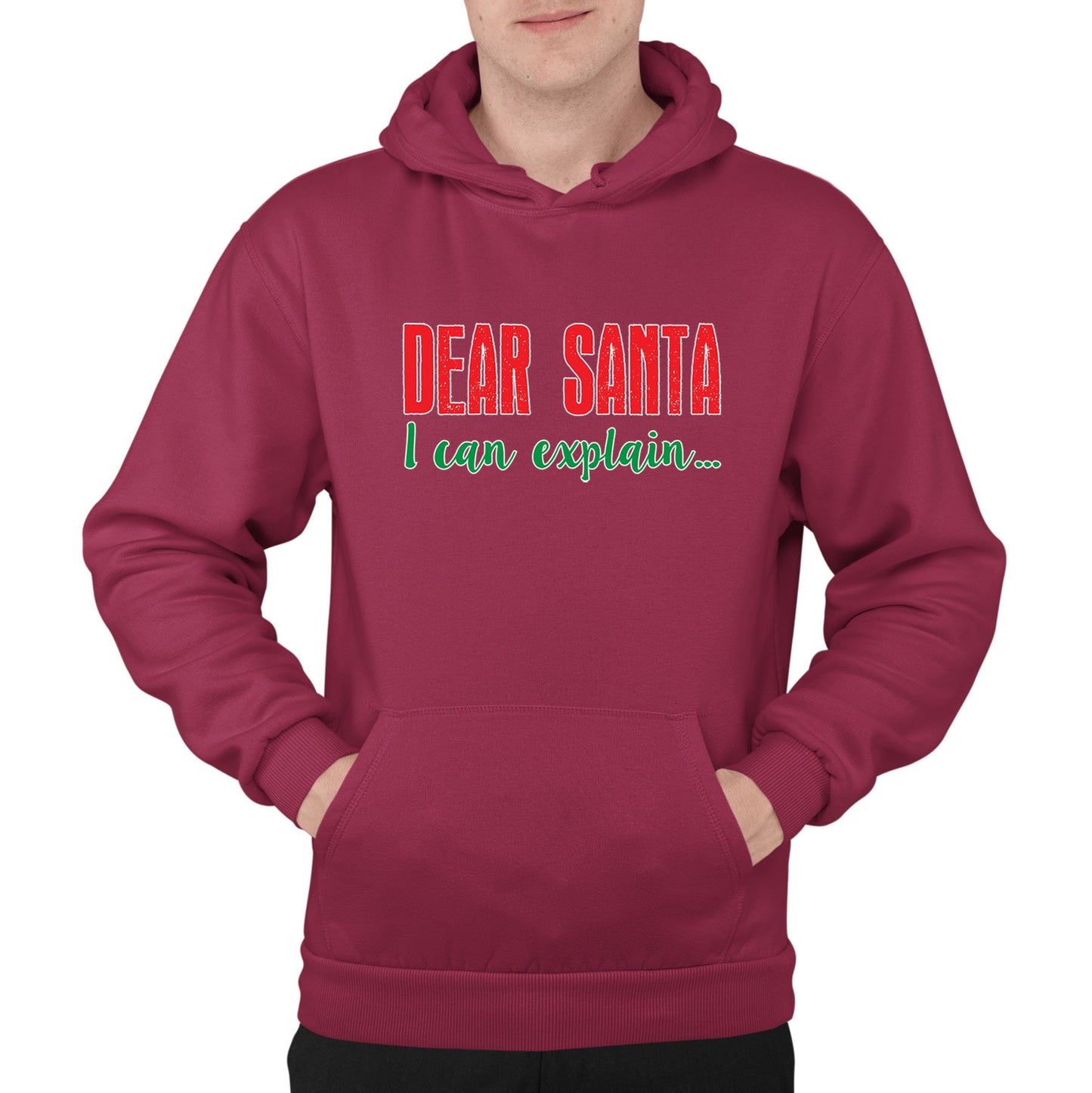 Dear Santa I Can Explain Funny Christmas Mens Pullover Hoodie