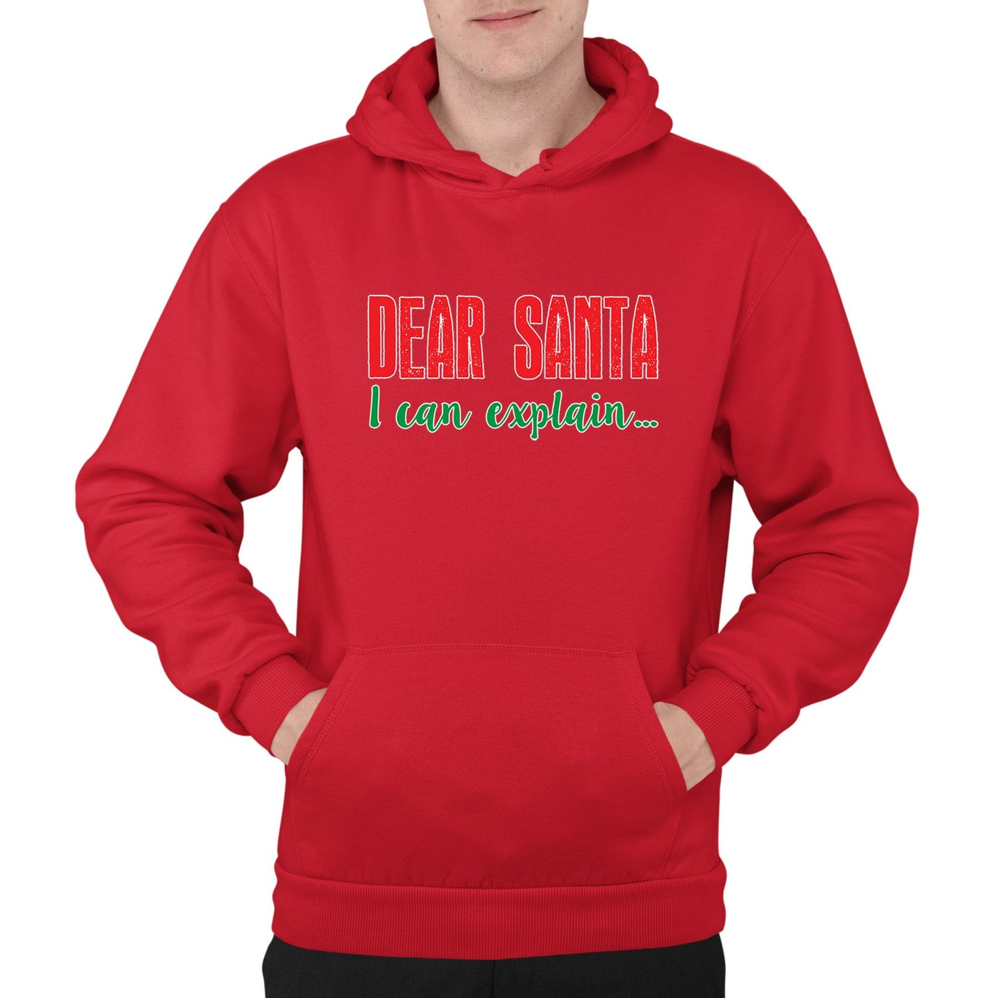 Dear Santa I Can Explain Funny Christmas Mens Pullover Hoodie