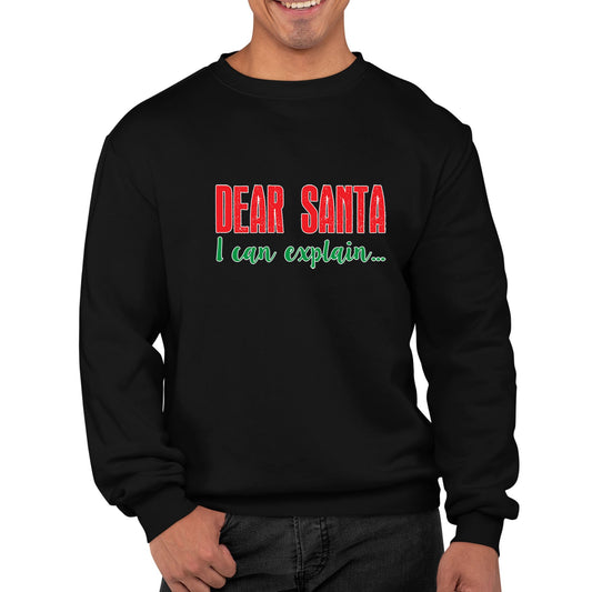 Dear Santa I Can Explain Funny Christmas Mens Sweatshirt