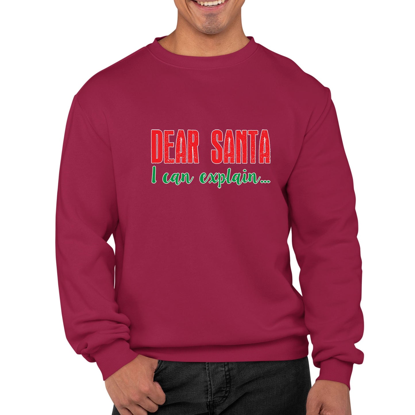 Dear Santa I Can Explain Funny Christmas Mens Sweatshirt