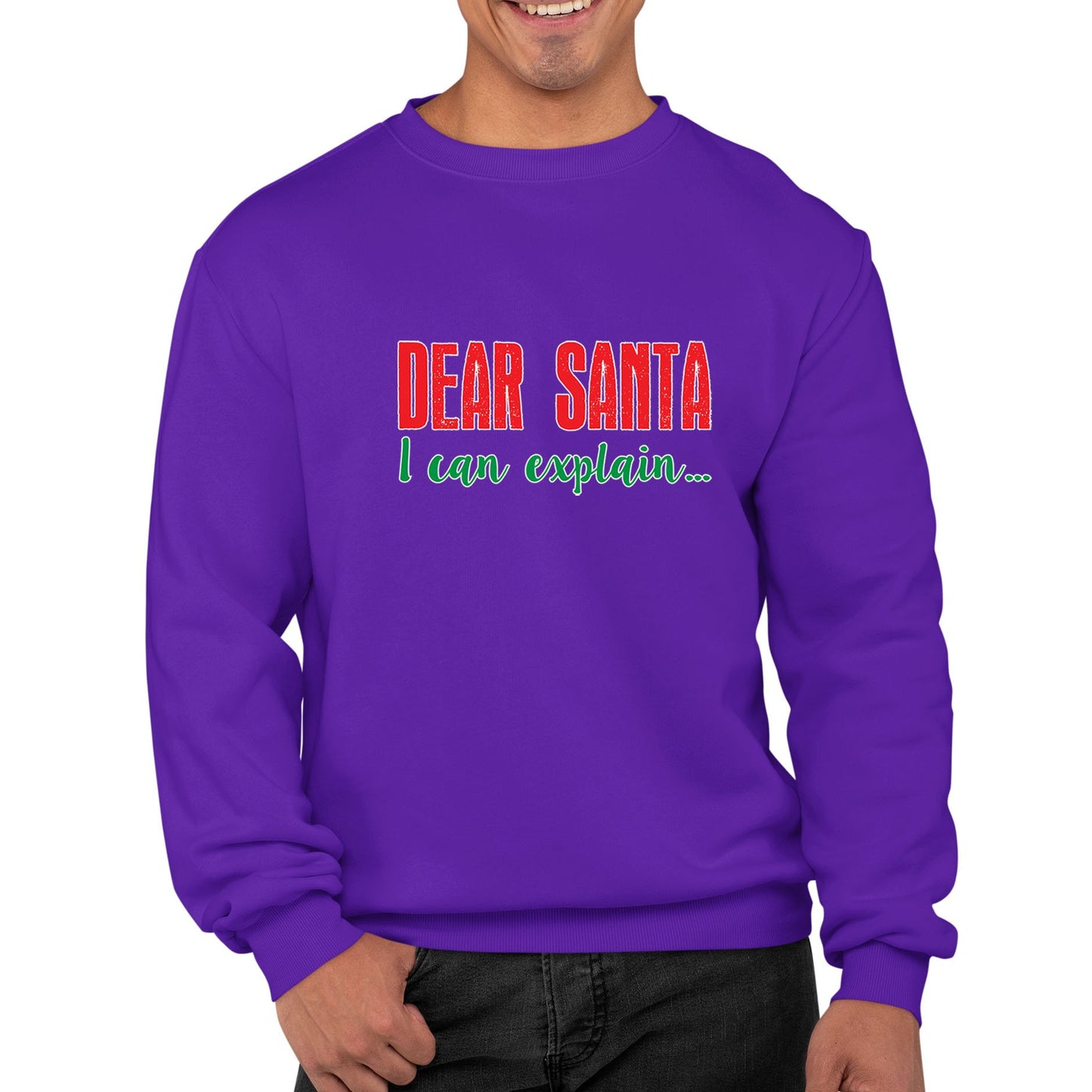 Dear Santa I Can Explain Funny Christmas Mens Sweatshirt