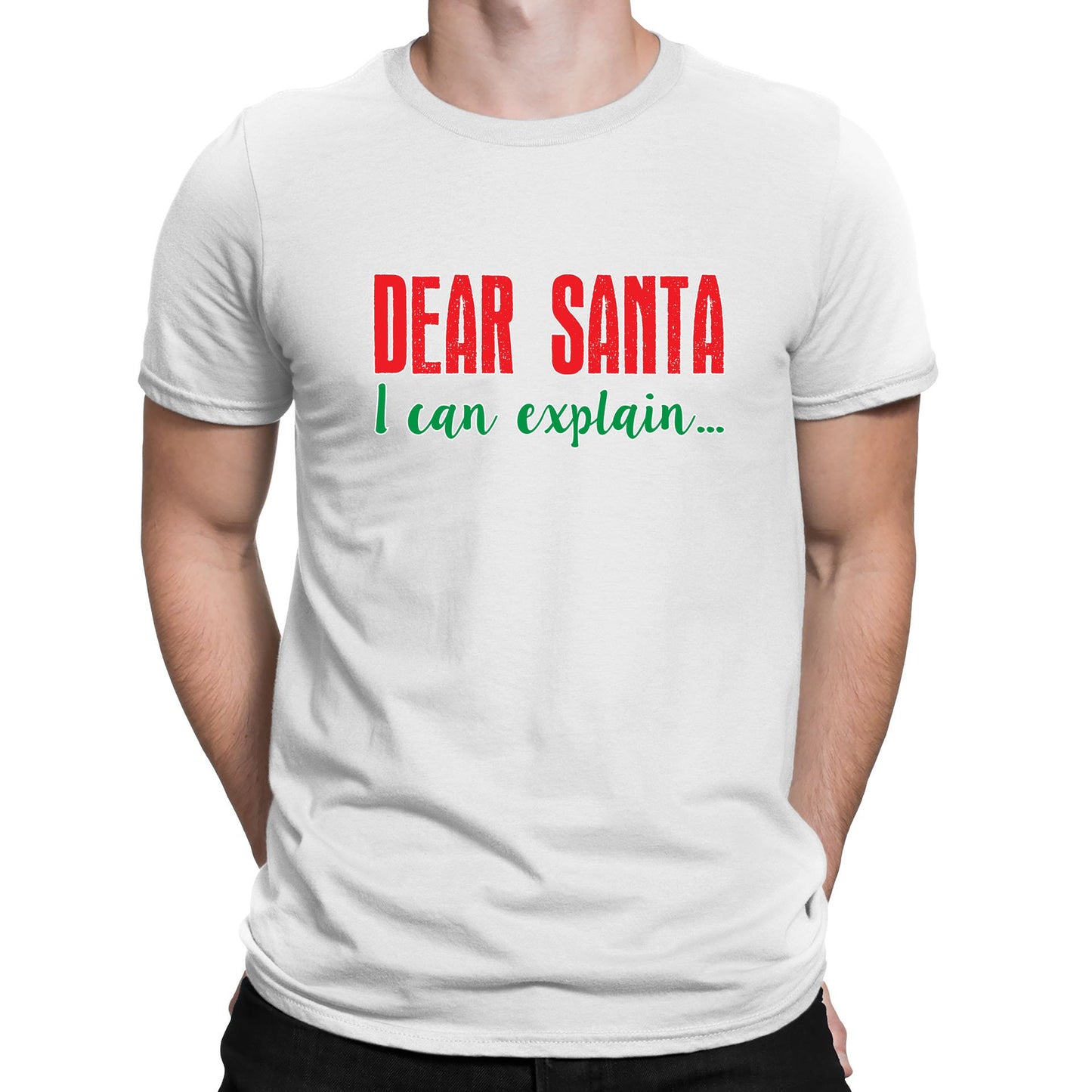 Dear Santa I Can Explain Funny Christmas Mens T-shirt