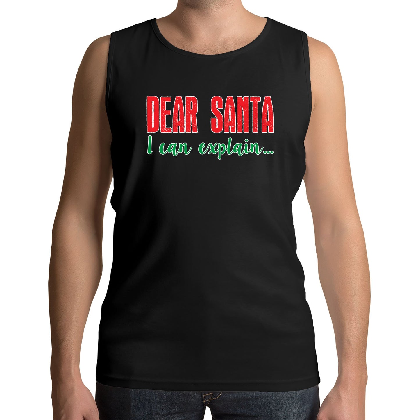 Dear Santa I Can Explain Funny Christmas Mens Vest