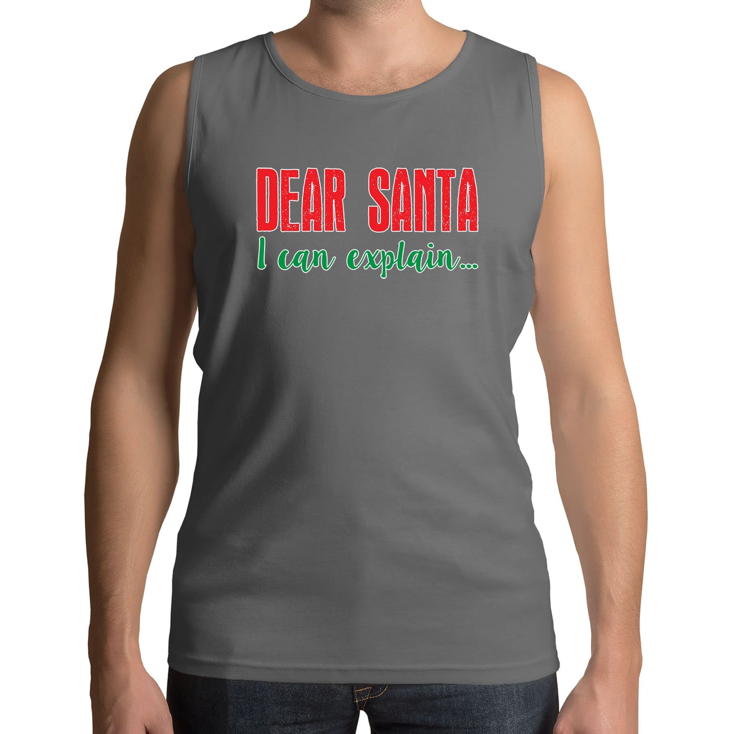 Dear Santa I Can Explain Funny Christmas Mens Vest