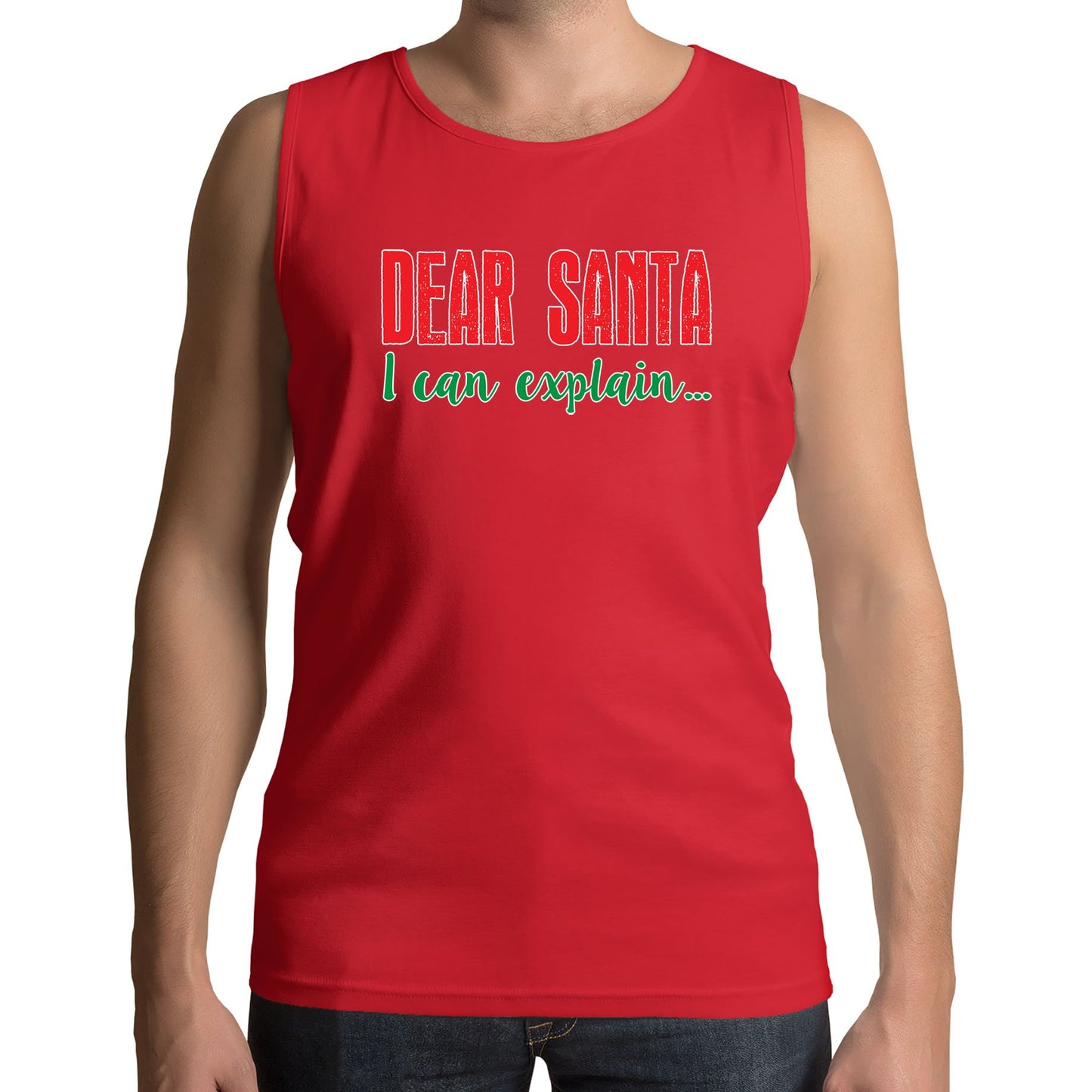 Dear Santa I Can Explain Funny Christmas Mens Vest