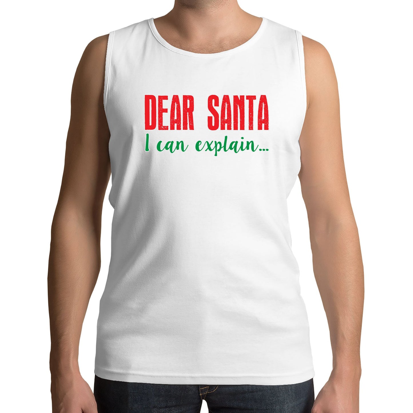 Dear Santa I Can Explain Funny Christmas Mens Vest