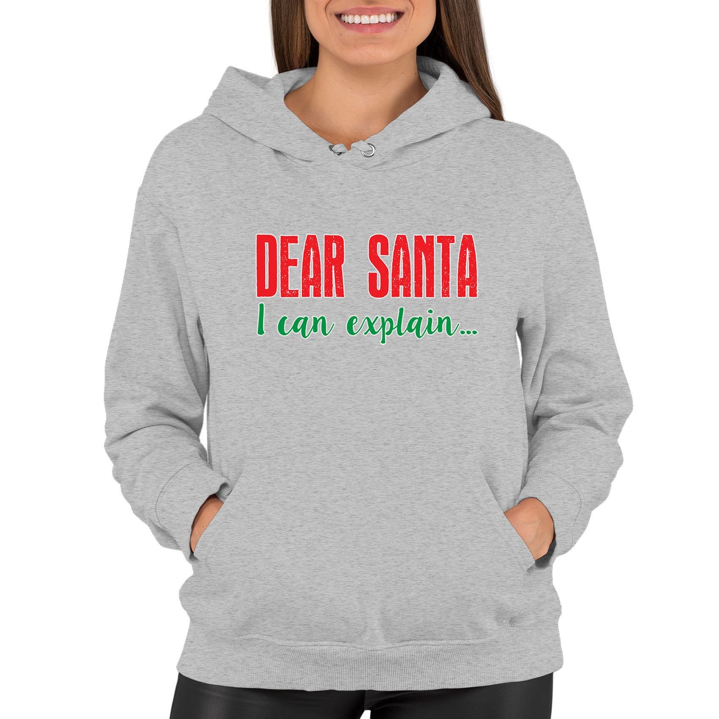 Dear Santa I Can Explain Funny Christmas Womens Pullover Hoodie