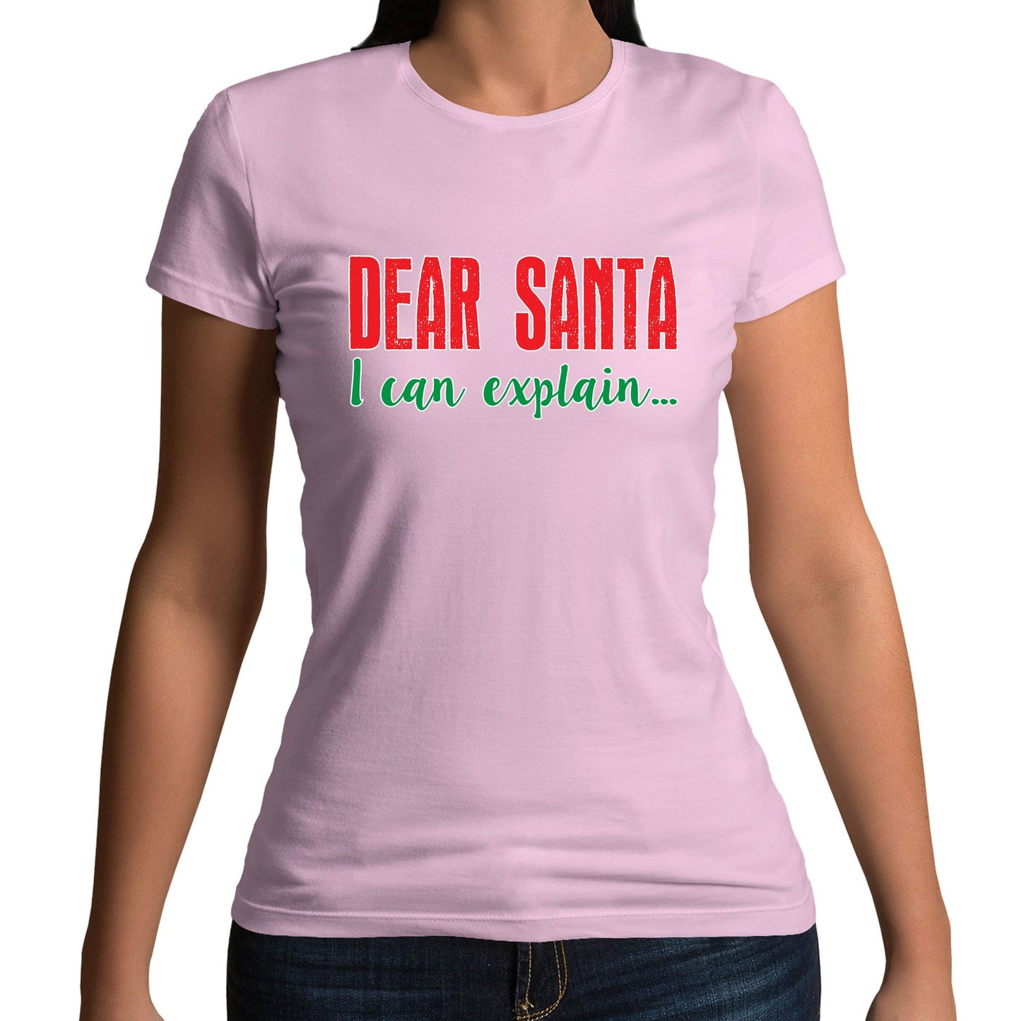 Dear Santa I Can Explain Funny Christmas Womens T-shirt