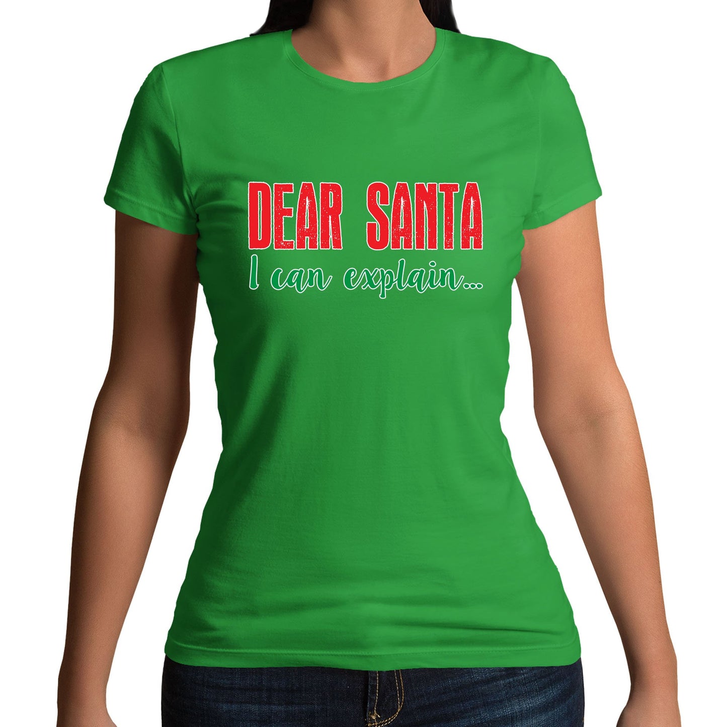 Dear Santa I Can Explain Funny Christmas Womens T-shirt