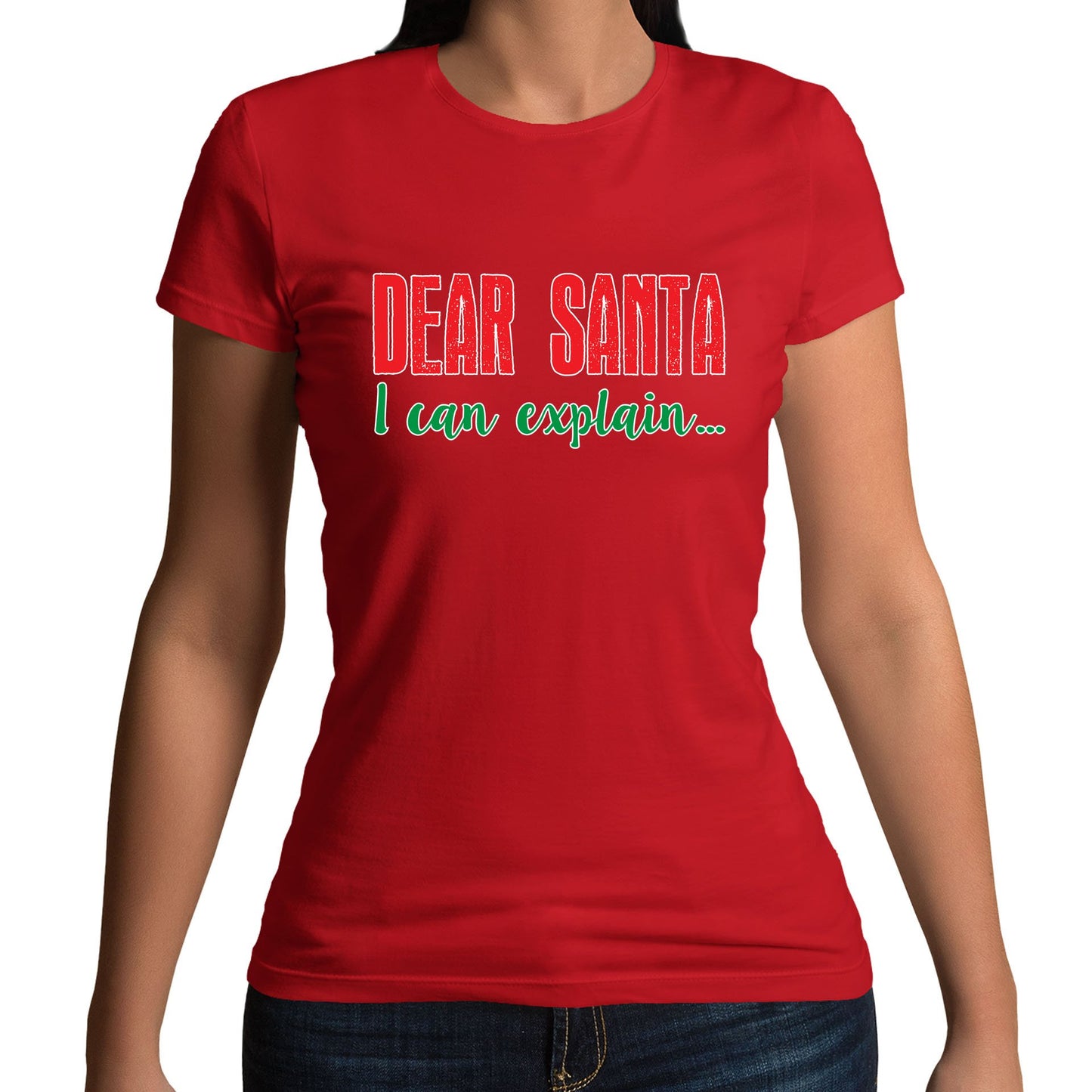 Dear Santa I Can Explain Funny Christmas Womens T-shirt