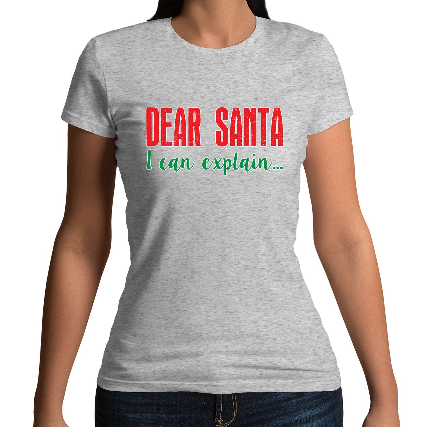 Dear Santa I Can Explain Funny Christmas Womens T-shirt