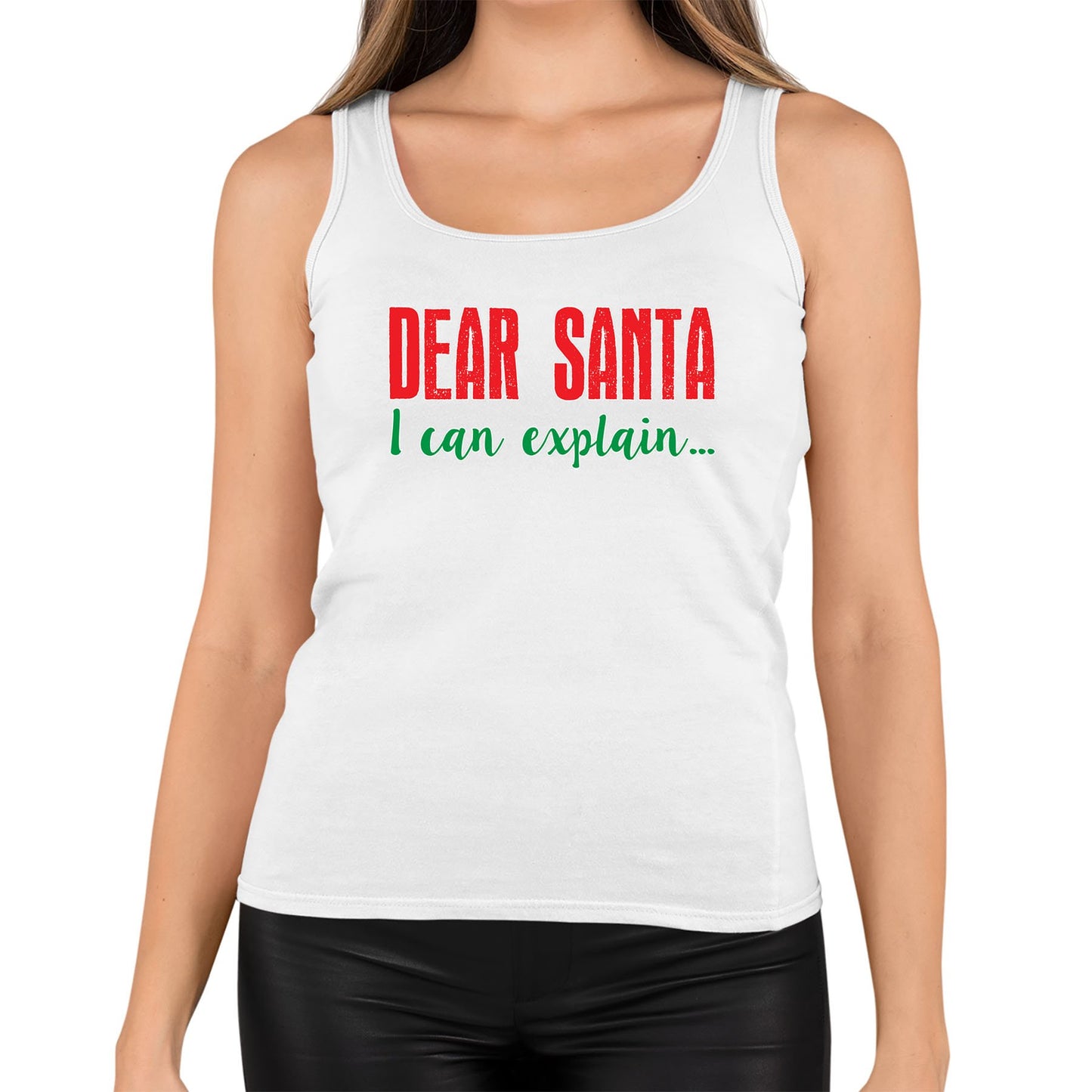 Dear Santa I Can Explain Funny Christmas Womens Vest