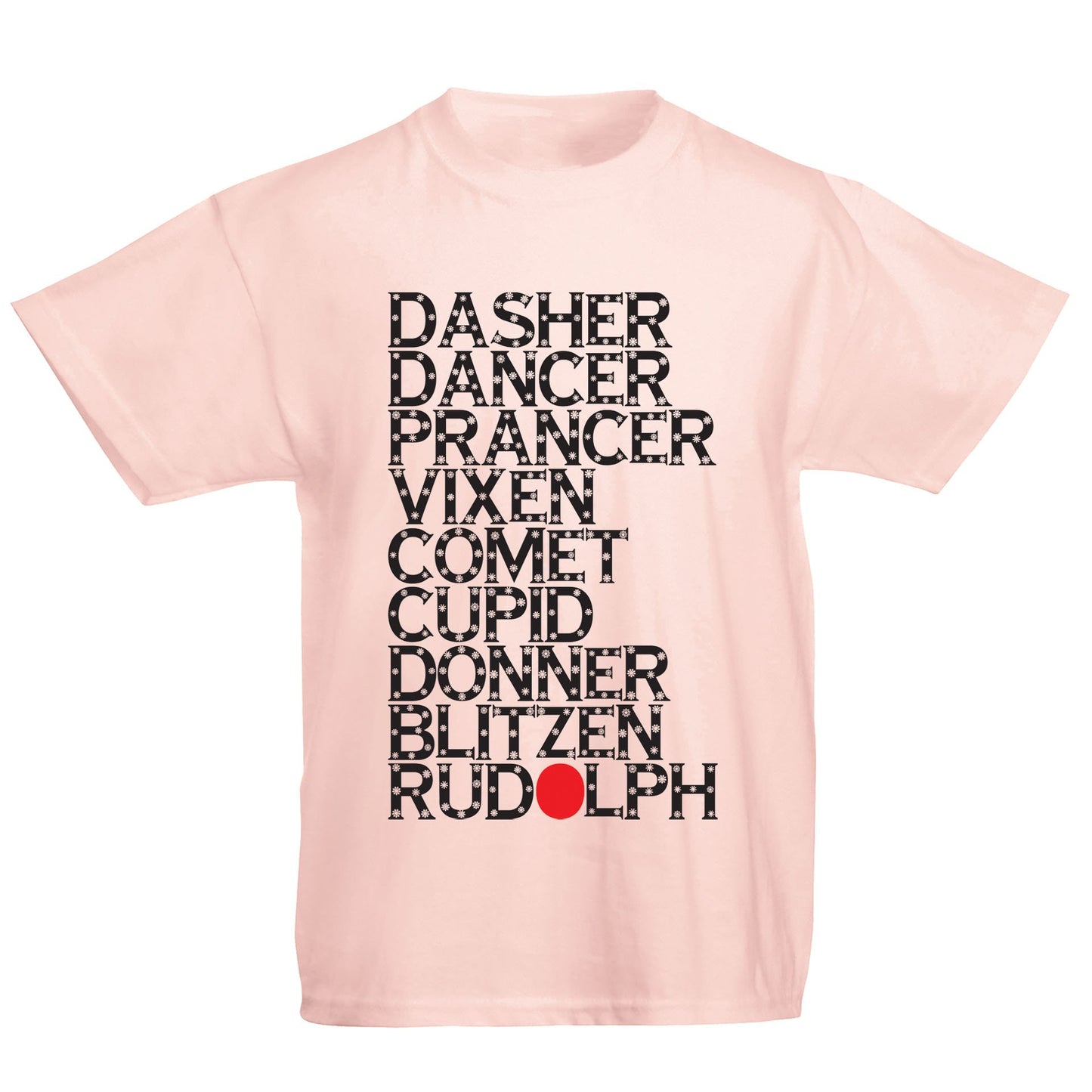 Reindeer Names Christmas Kids T-shirt