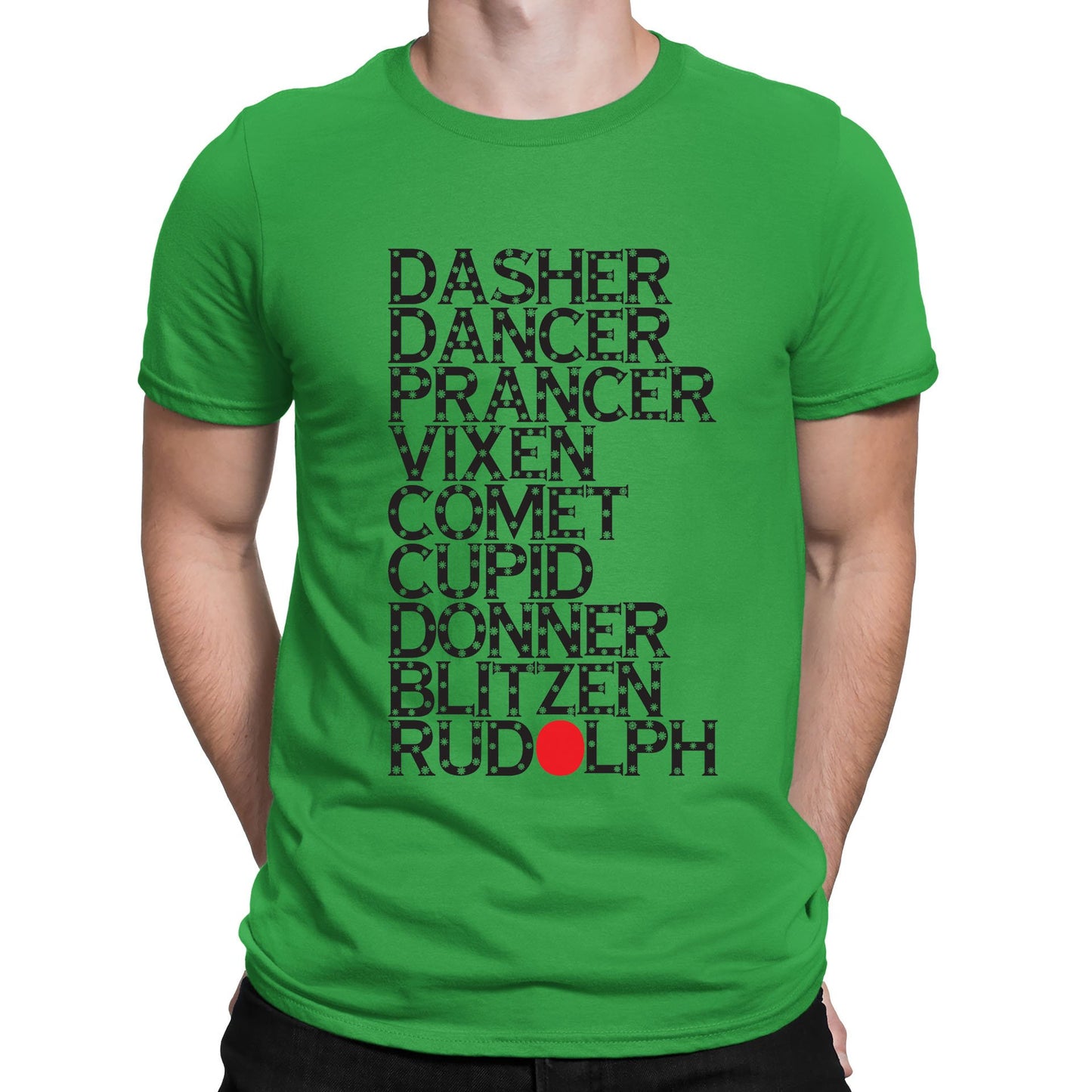 Reindeer Names Christmas Mens T-shirt