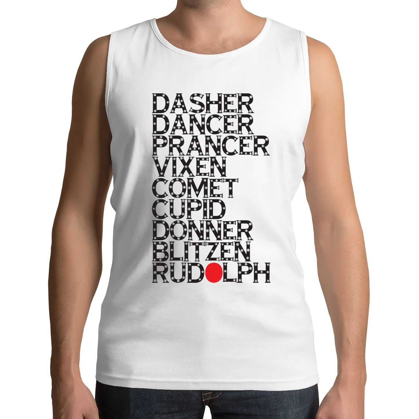 Reindeer Names Christmas Mens Vest