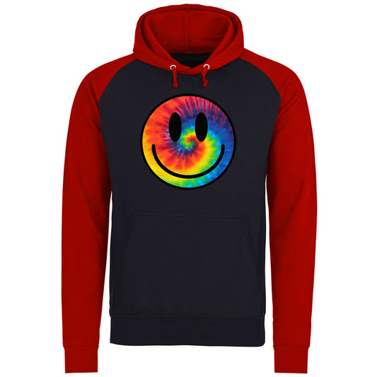 Tie Dye Smiley Baseball Hoodie