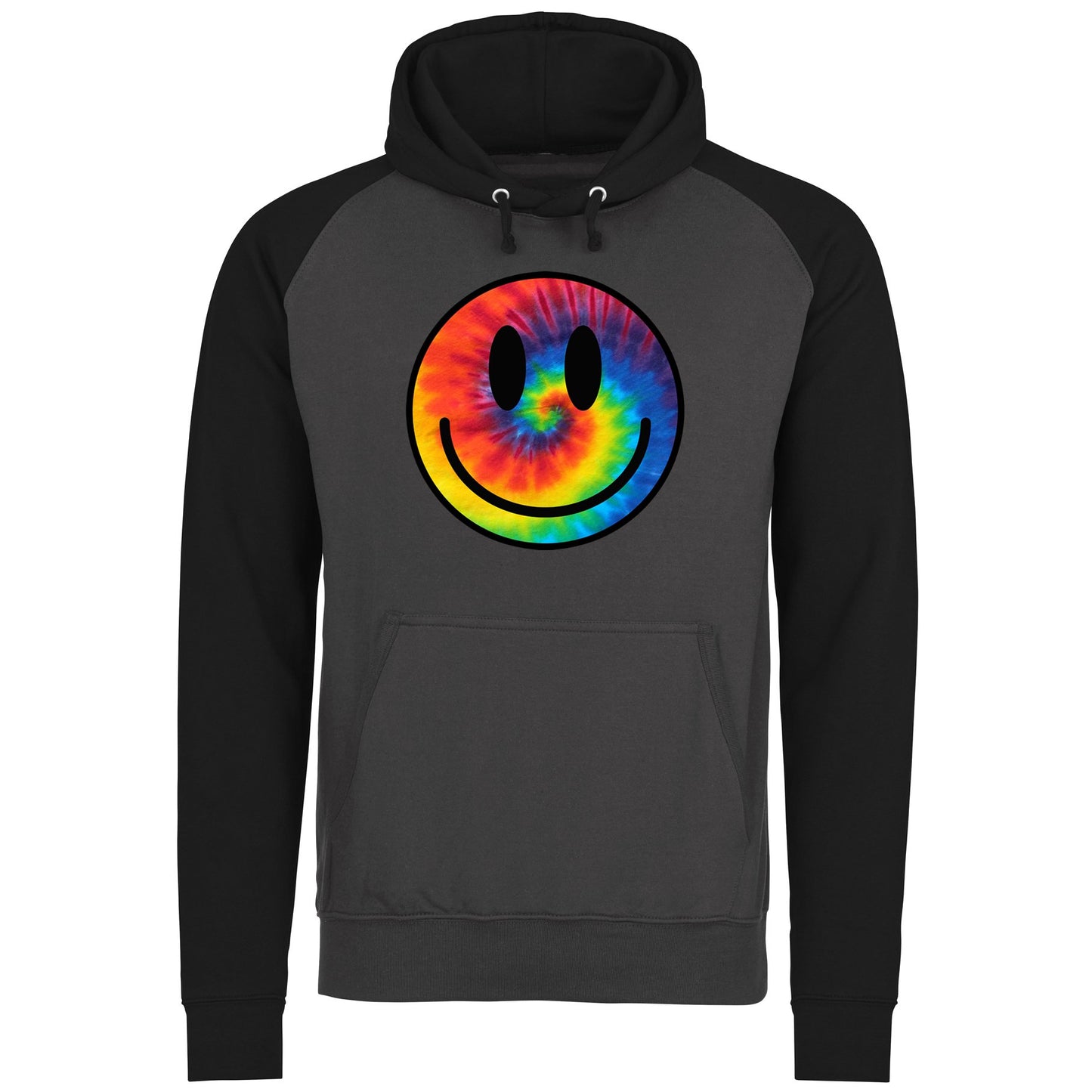 Tie Dye Smiley Baseball Hoodie