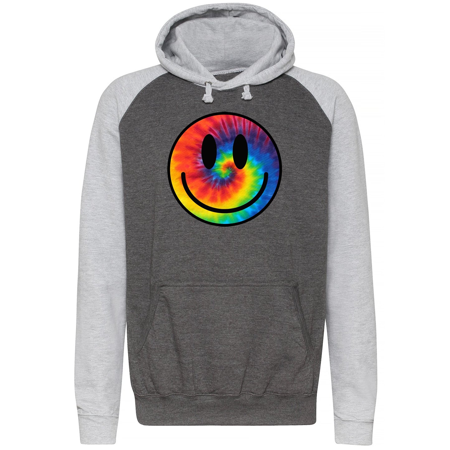 Tie Dye Smiley Baseball Hoodie