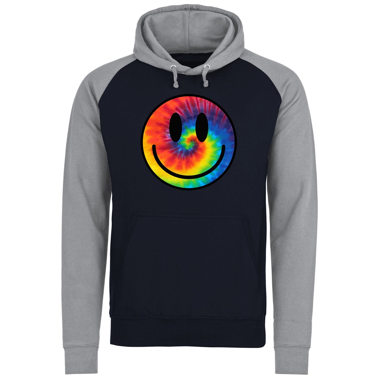 Tie Dye Smiley Baseball Hoodie