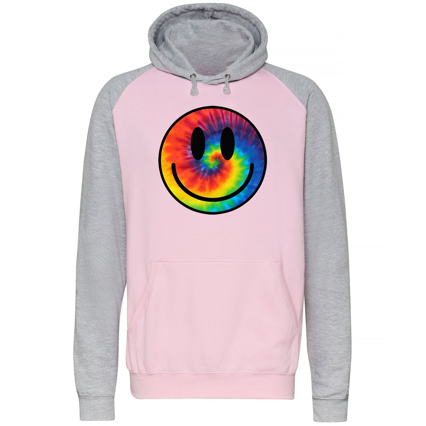 Tie Dye Smiley Baseball Hoodie