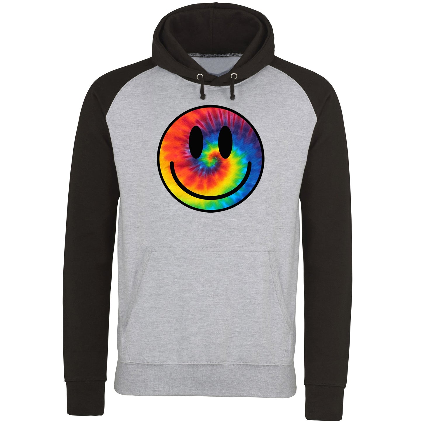 Tie Dye Smiley Baseball Hoodie