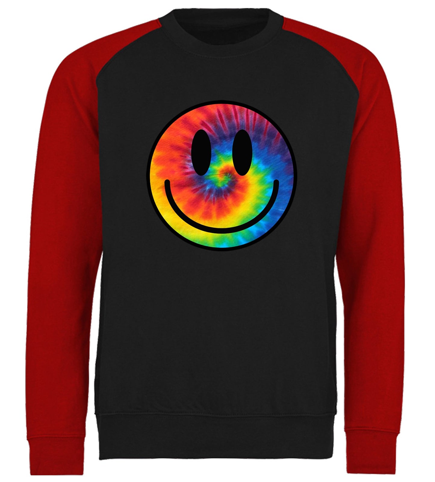 Tie Dye Smiley Baseball Sweatshirt