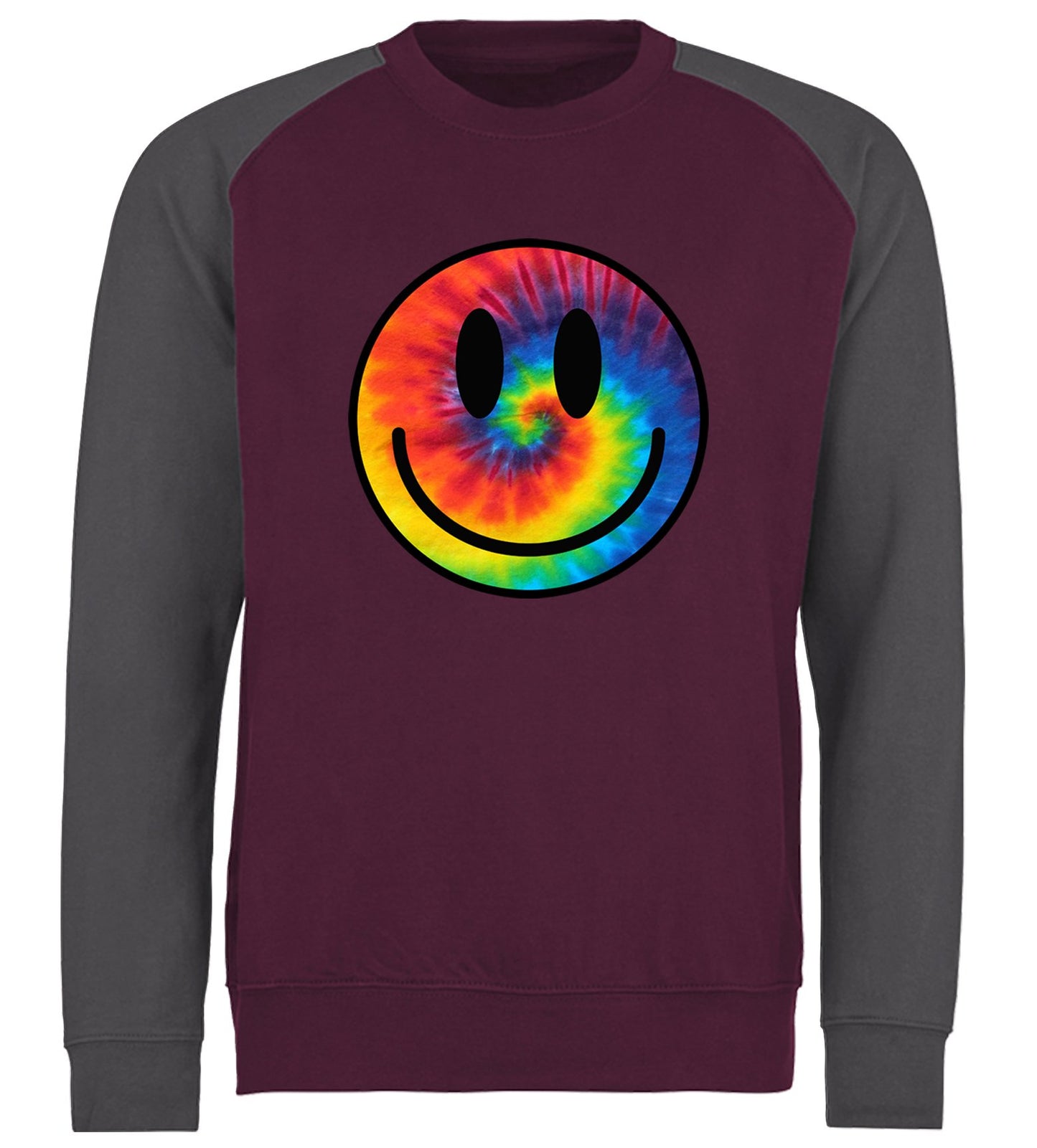 Tie Dye Smiley Baseball Sweatshirt