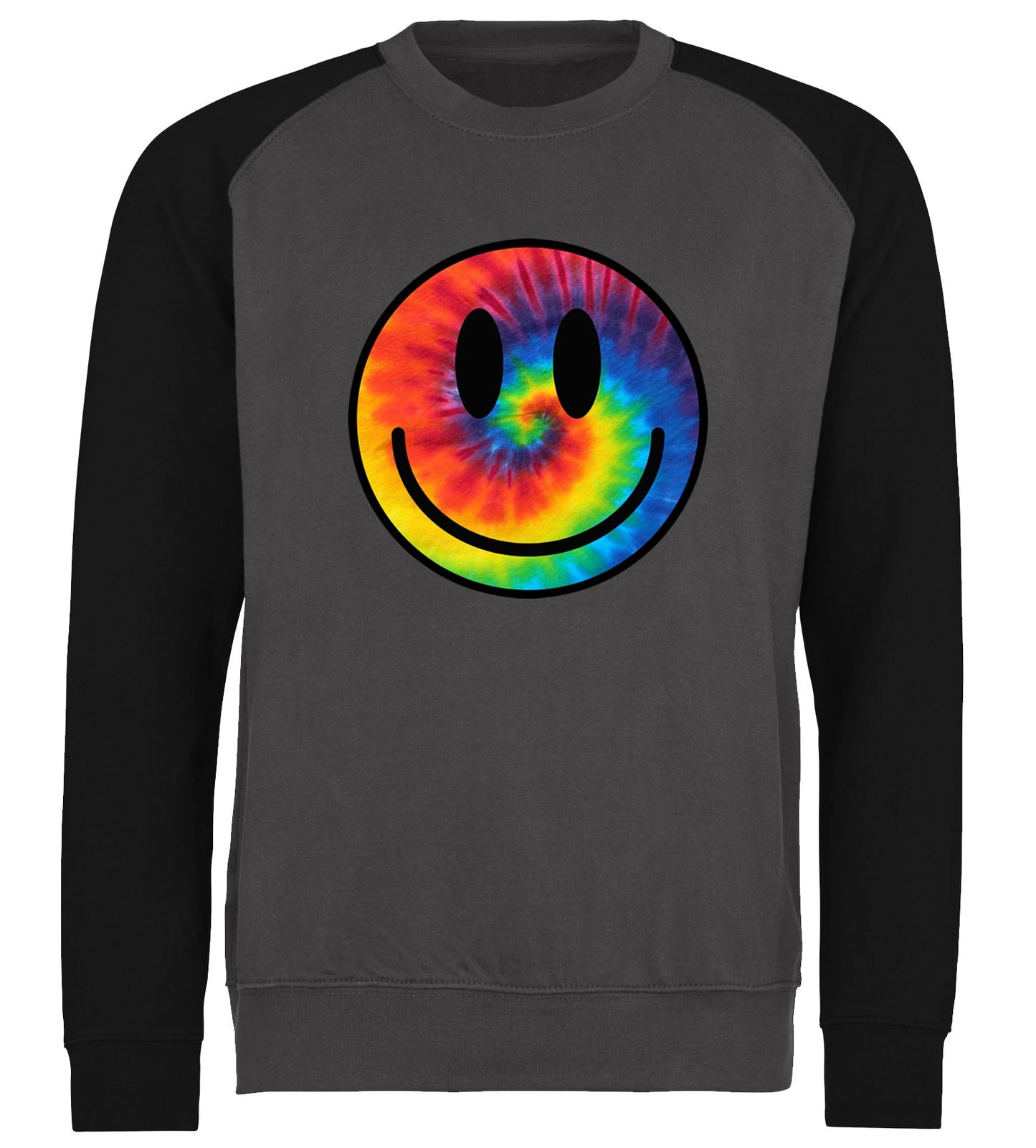 Tie Dye Smiley Baseball Sweatshirt