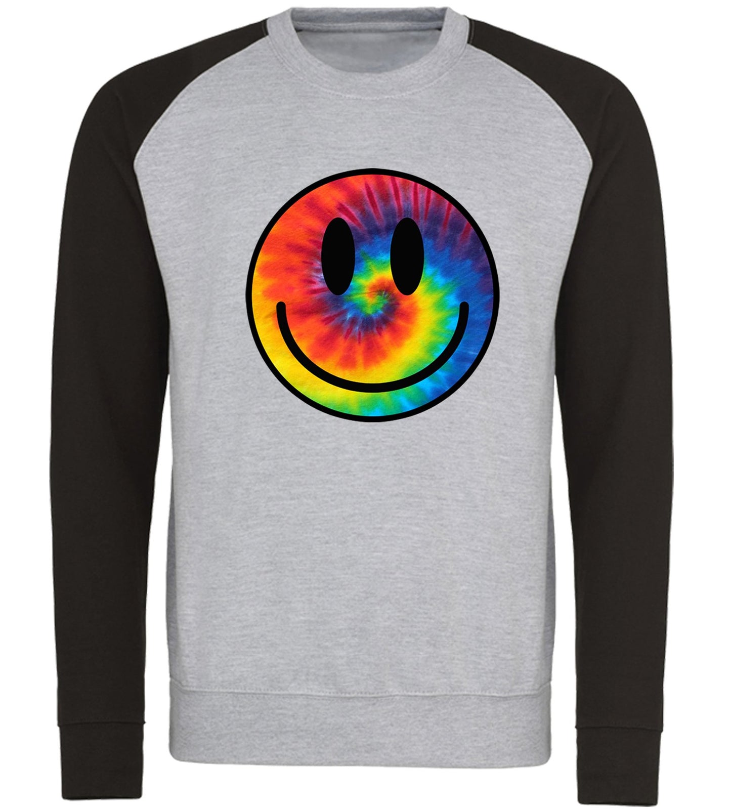 Tie Dye Smiley Baseball Sweatshirt