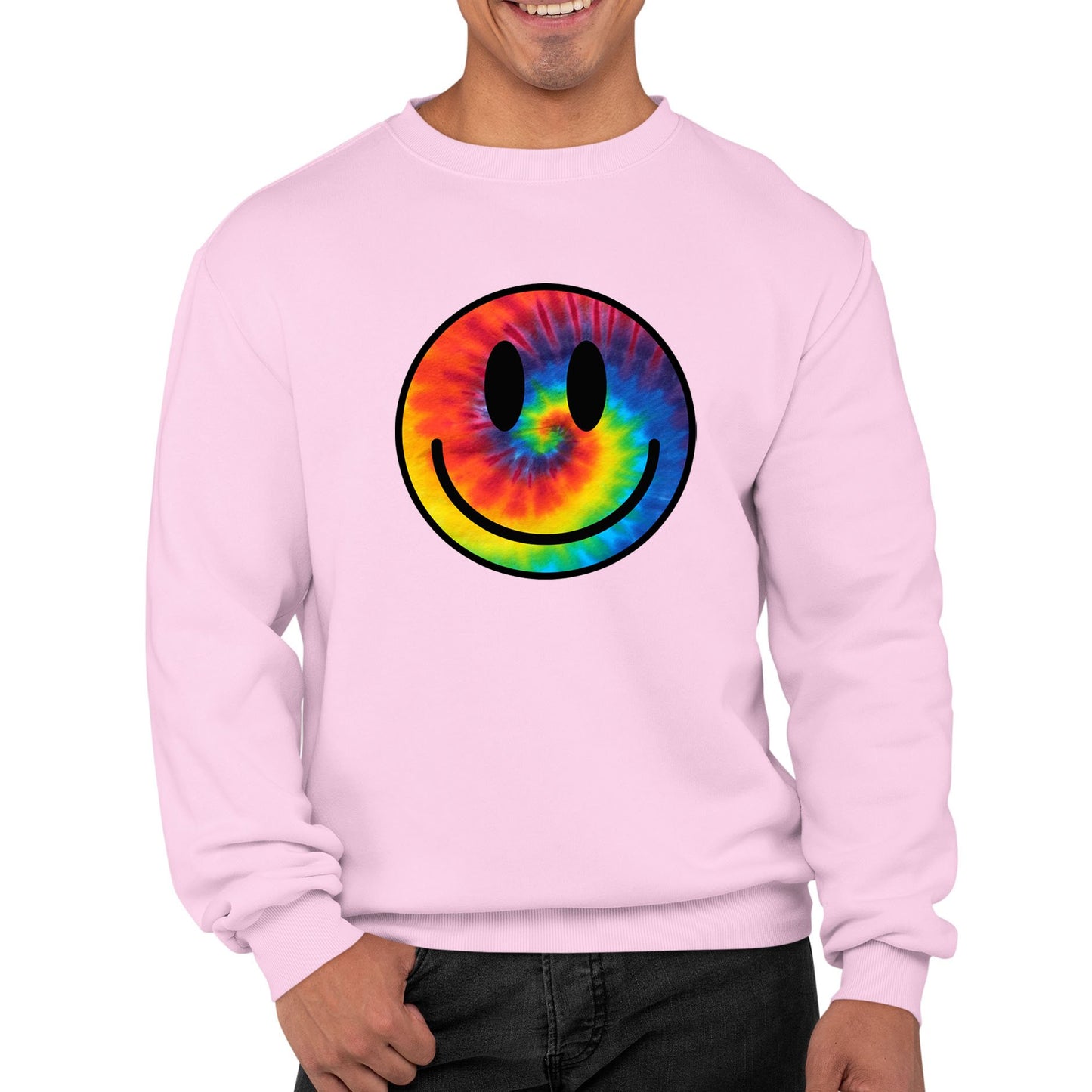 Tie Dye Happy Smile Face Mens Sweatshirt