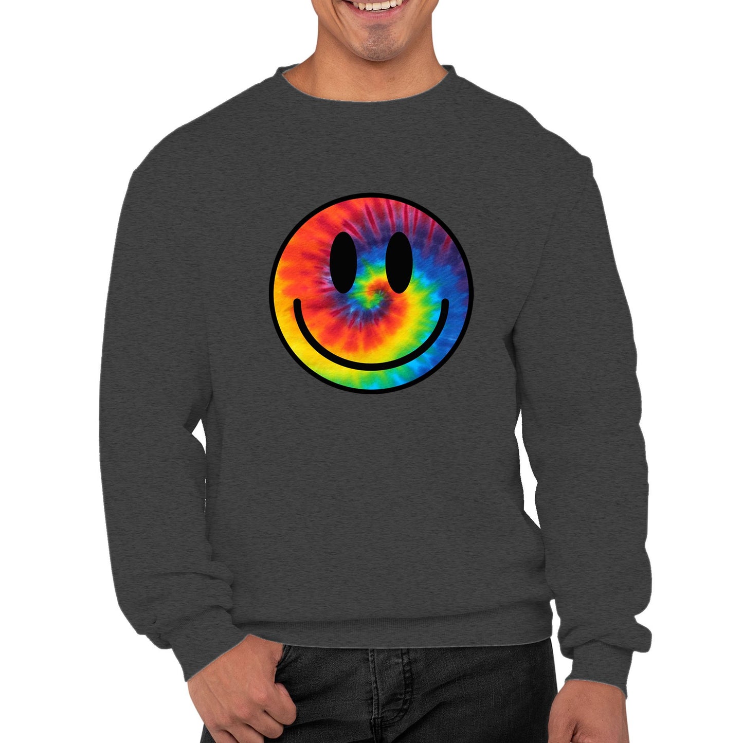 Tie Dye Happy Smile Face Mens Sweatshirt