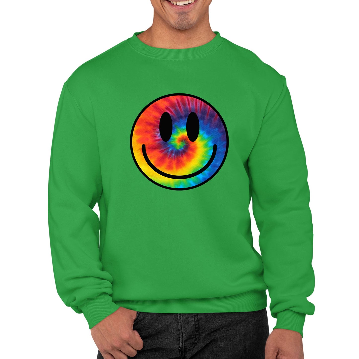 Tie Dye Happy Smile Face Mens Sweatshirt