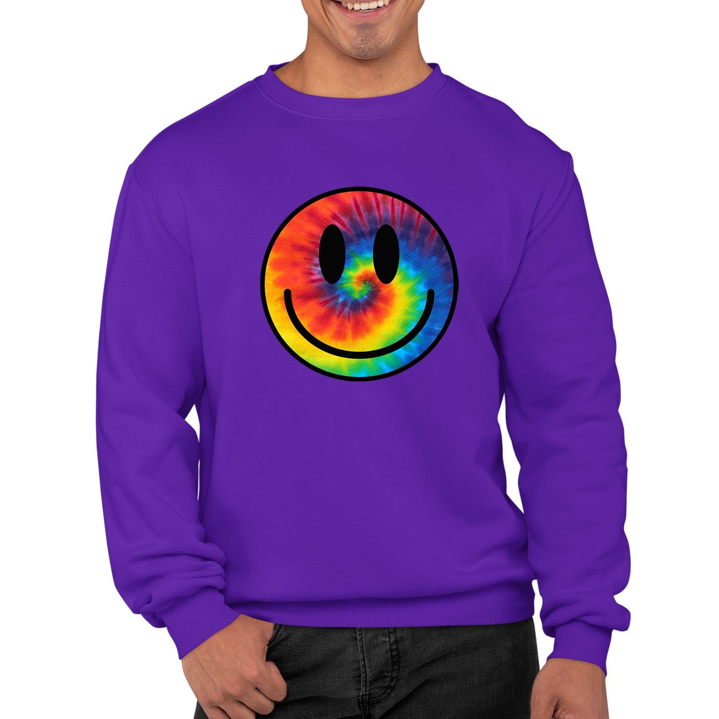 Tie Dye Happy Smile Face Mens Sweatshirt