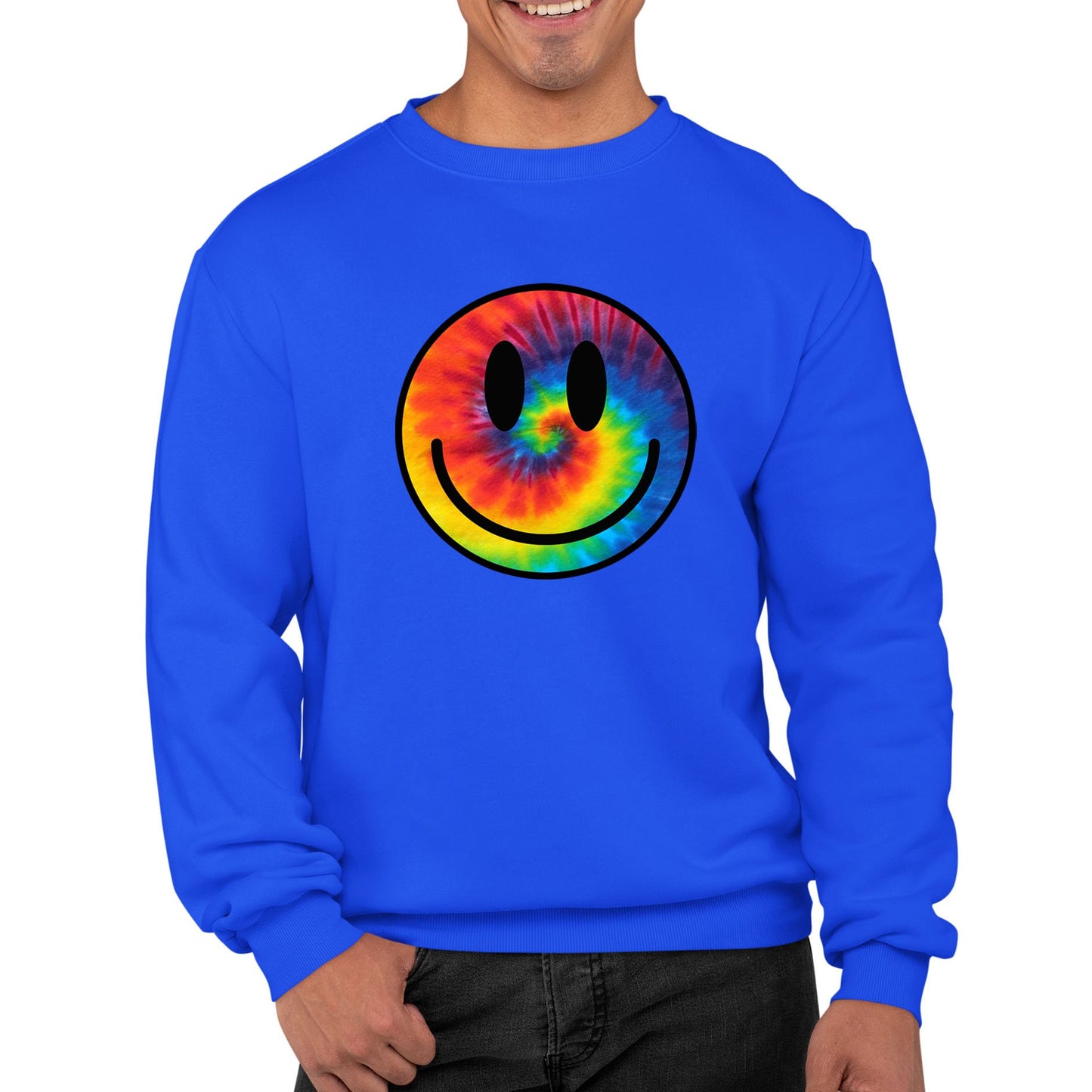 Tie Dye Happy Smile Face Mens Sweatshirt