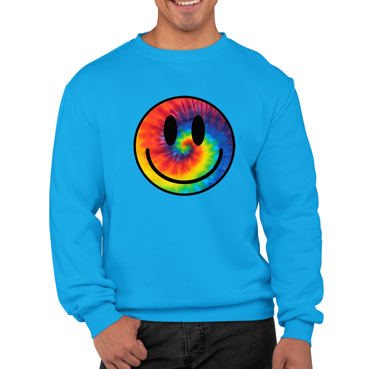 Tie Dye Happy Smile Face Mens Sweatshirt