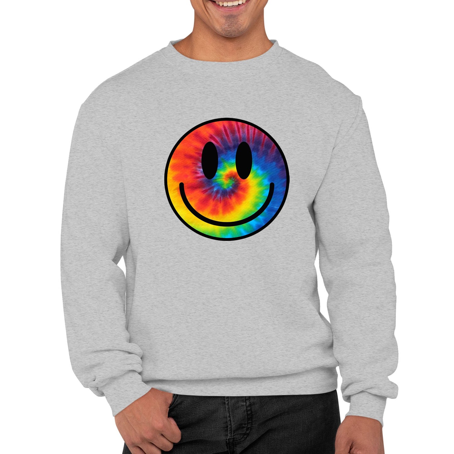 Tie Dye Happy Smile Face Mens Sweatshirt