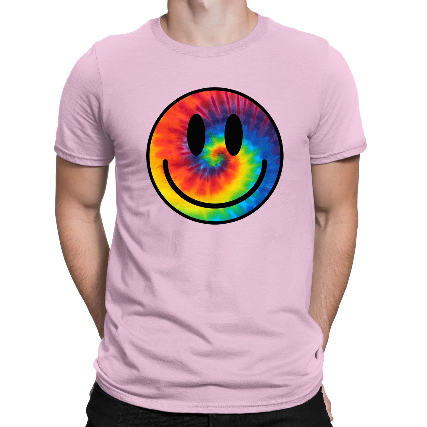 Tie Dye Happy Smile Face Mens T-shirt