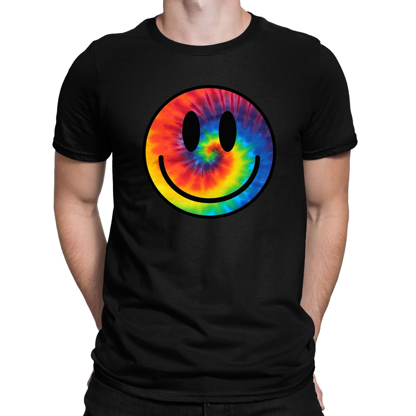 Tie Dye Happy Smile Face Mens T-shirt