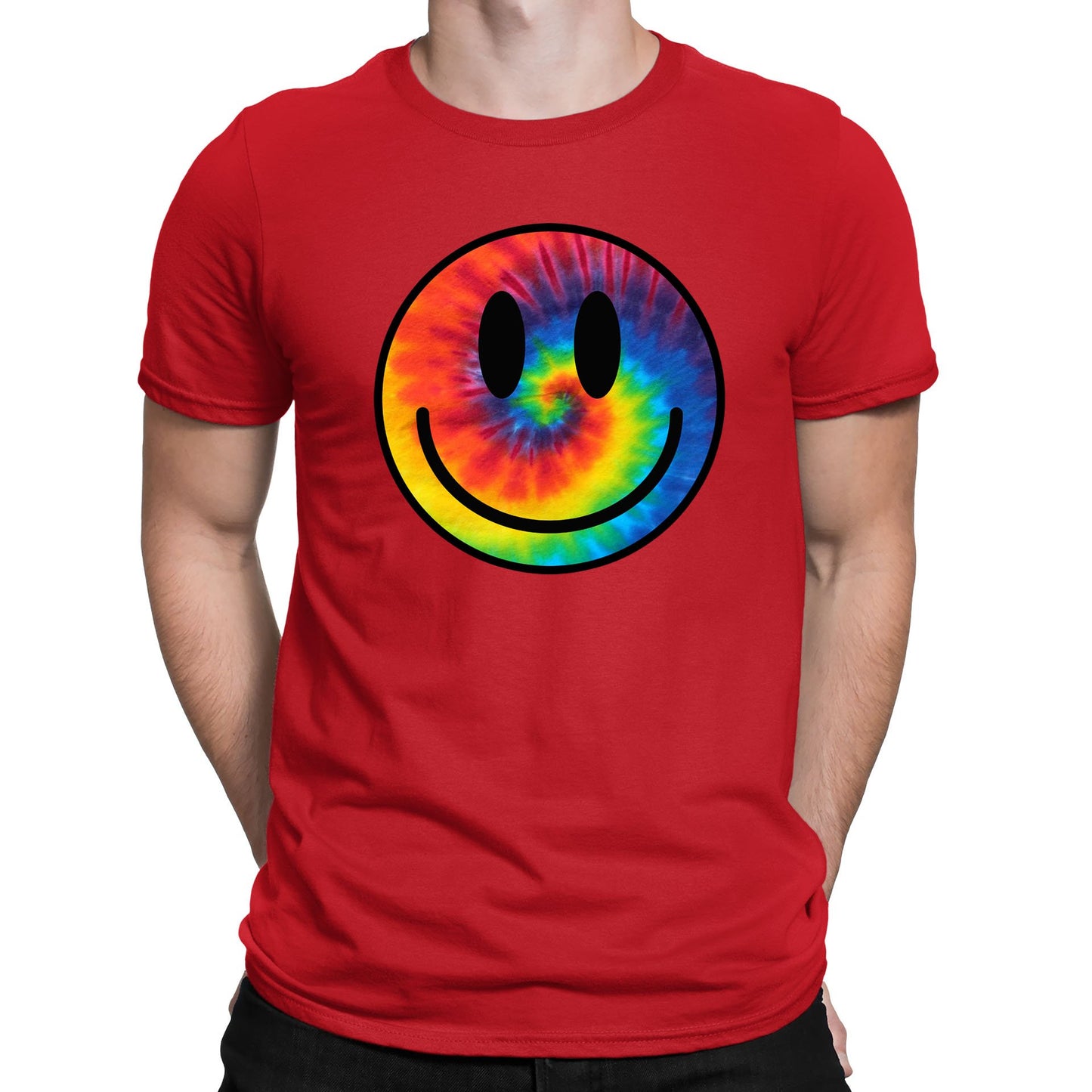 Tie Dye Happy Smile Face Mens T-shirt